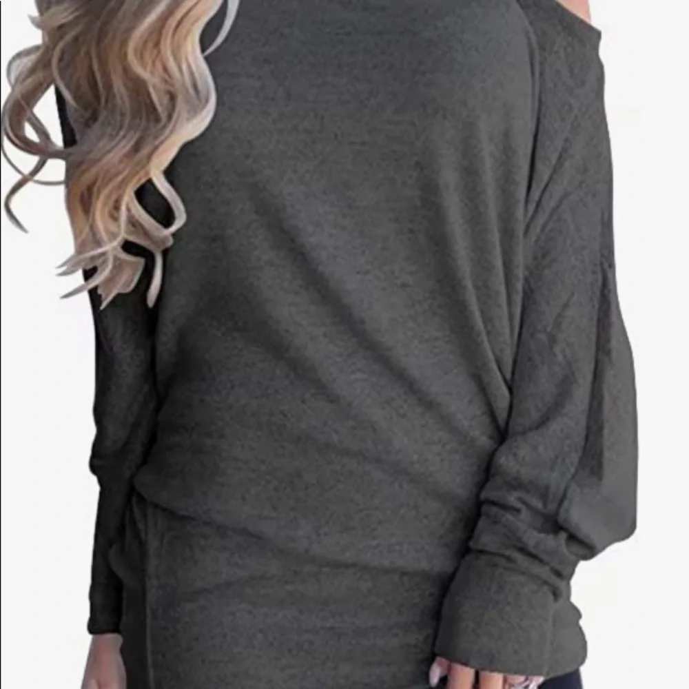 NWT Women's Off Shoulder Oversized Pullover Sweater Knit Loose Tunic Tops